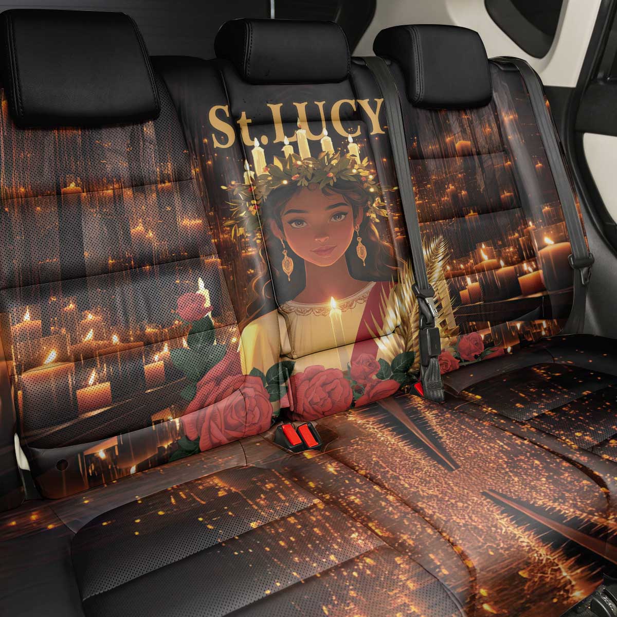 Happy St. Lucy Back Car Seat Cover Light of Christ - Wonder Print Shop