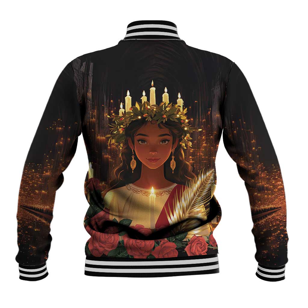 Happy St. Lucy Baseball Jacket Light of Christ - Wonder Print Shop