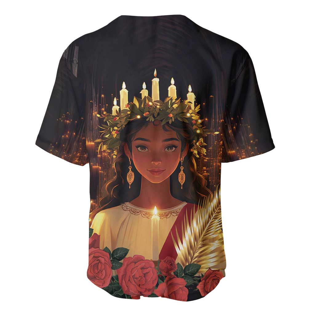 Happy St. Lucy Baseball Jersey Light of Christ - Wonder Print Shop