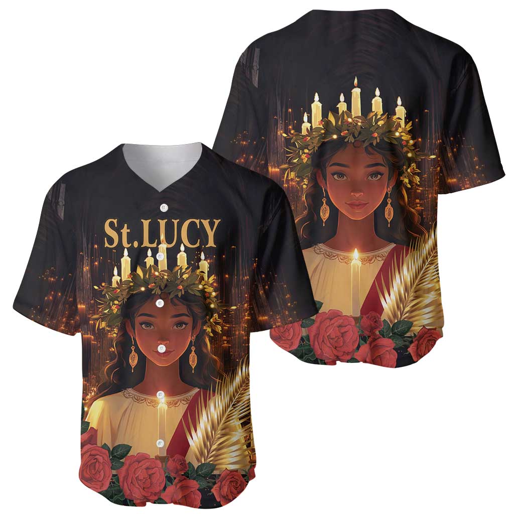 Happy St. Lucy Baseball Jersey Light of Christ - Wonder Print Shop