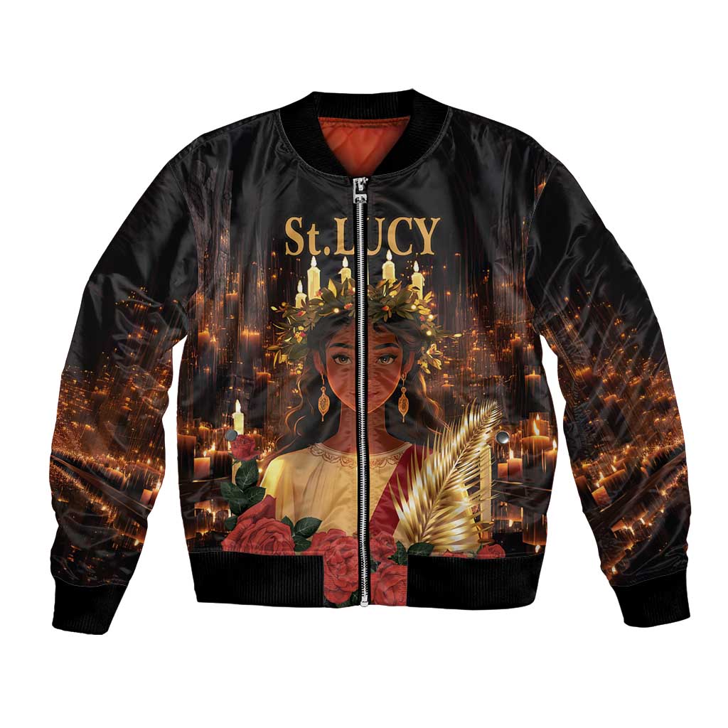 Happy St. Lucy Bomber Jacket Light of Christ - Wonder Print Shop