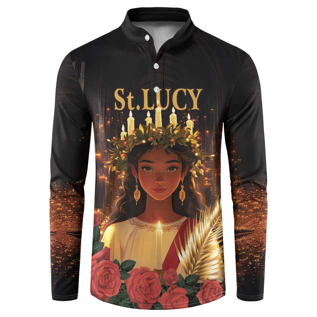 Happy St. Lucy Button Sweatshirt Light of Christ - Wonder Print Shop