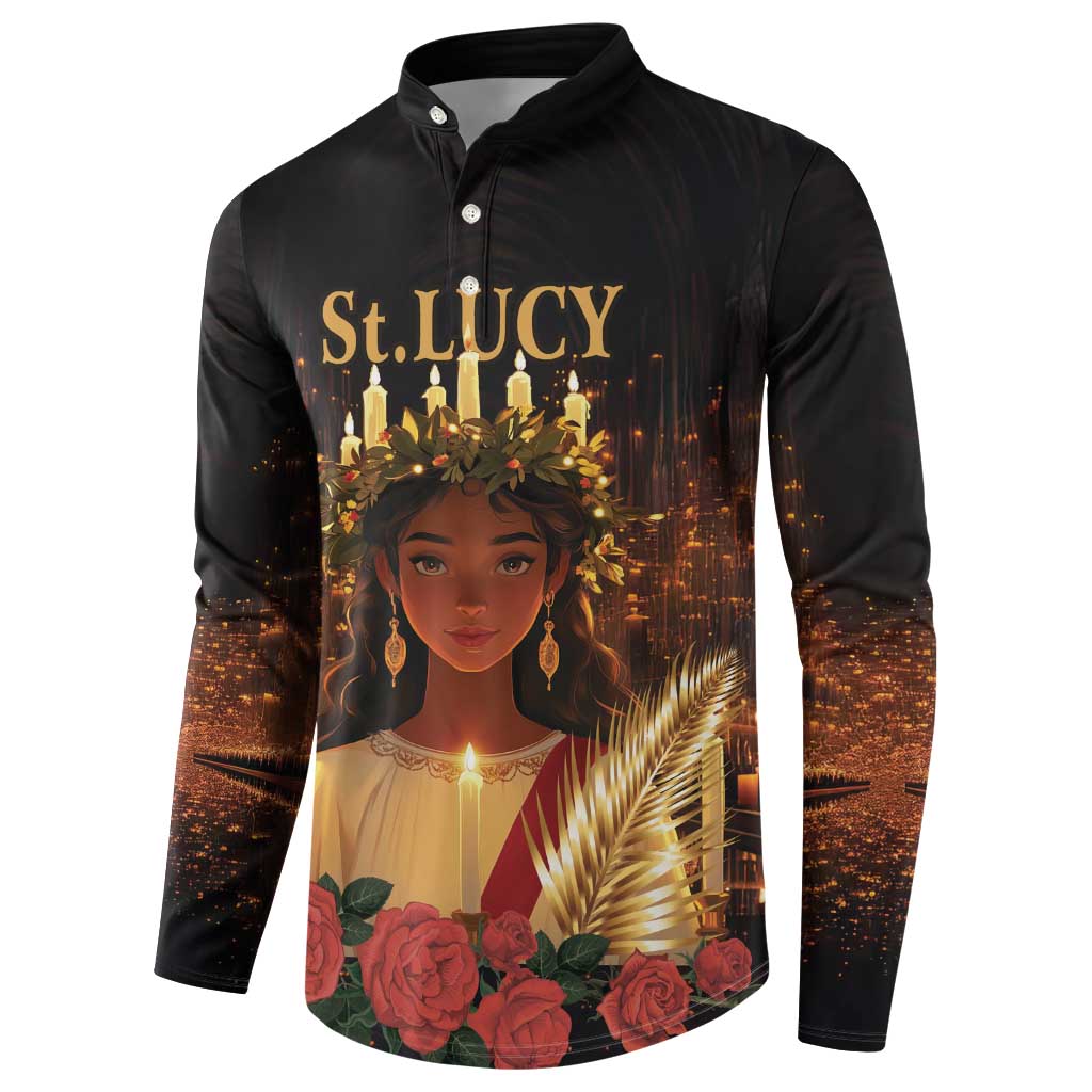 Happy St. Lucy Button Sweatshirt Light of Christ - Wonder Print Shop