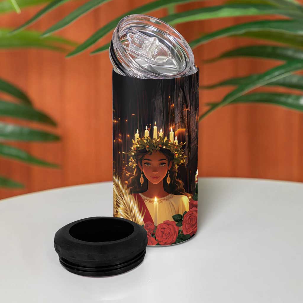 Happy St. Lucy 4 in 1 Can Cooler Tumbler Light of Christ - Wonder Print Shop