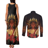 Happy St. Lucy Couples Matching Tank Maxi Dress and Long Sleeve Button Shirt Light of Christ - Wonder Print Shop