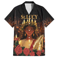 Happy St. Lucy Family Matching Long Sleeve Bodycon Dress and Hawaiian Shirt Light of Christ - Wonder Print Shop