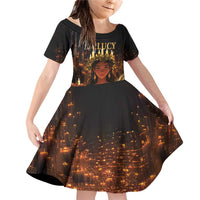Happy St. Lucy Family Matching Off Shoulder Short Dress and Hawaiian Shirt Light of Christ - Wonder Print Shop
