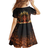 Happy St. Lucy Family Matching Off Shoulder Short Dress and Hawaiian Shirt Light of Christ - Wonder Print Shop