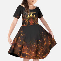 Happy St. Lucy Family Matching Short Sleeve Bodycon Dress and Hawaiian Shirt Light of Christ - Wonder Print Shop