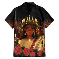 Happy St. Lucy Family Matching Short Sleeve Bodycon Dress and Hawaiian Shirt Light of Christ - Wonder Print Shop
