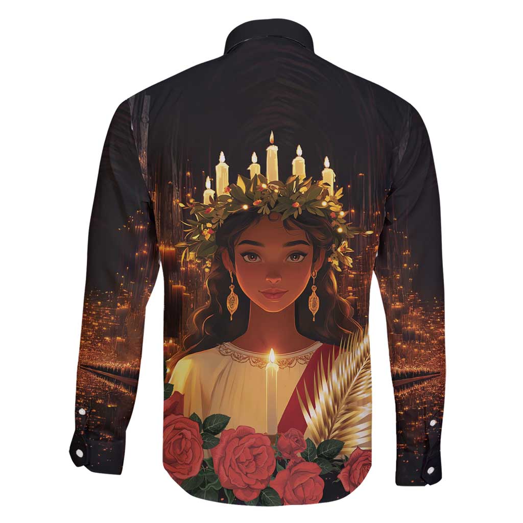 Happy St. Lucy Family Matching Short Sleeve Bodycon Dress and Hawaiian Shirt Light of Christ - Wonder Print Shop