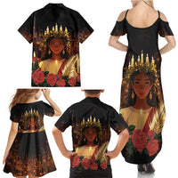 Happy St. Lucy Family Matching Summer Maxi Dress and Hawaiian Shirt Light of Christ - Wonder Print Shop