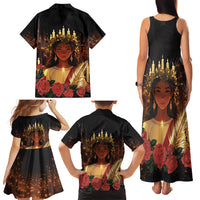 Happy St. Lucy Family Matching Tank Maxi Dress and Hawaiian Shirt Light of Christ - Wonder Print Shop