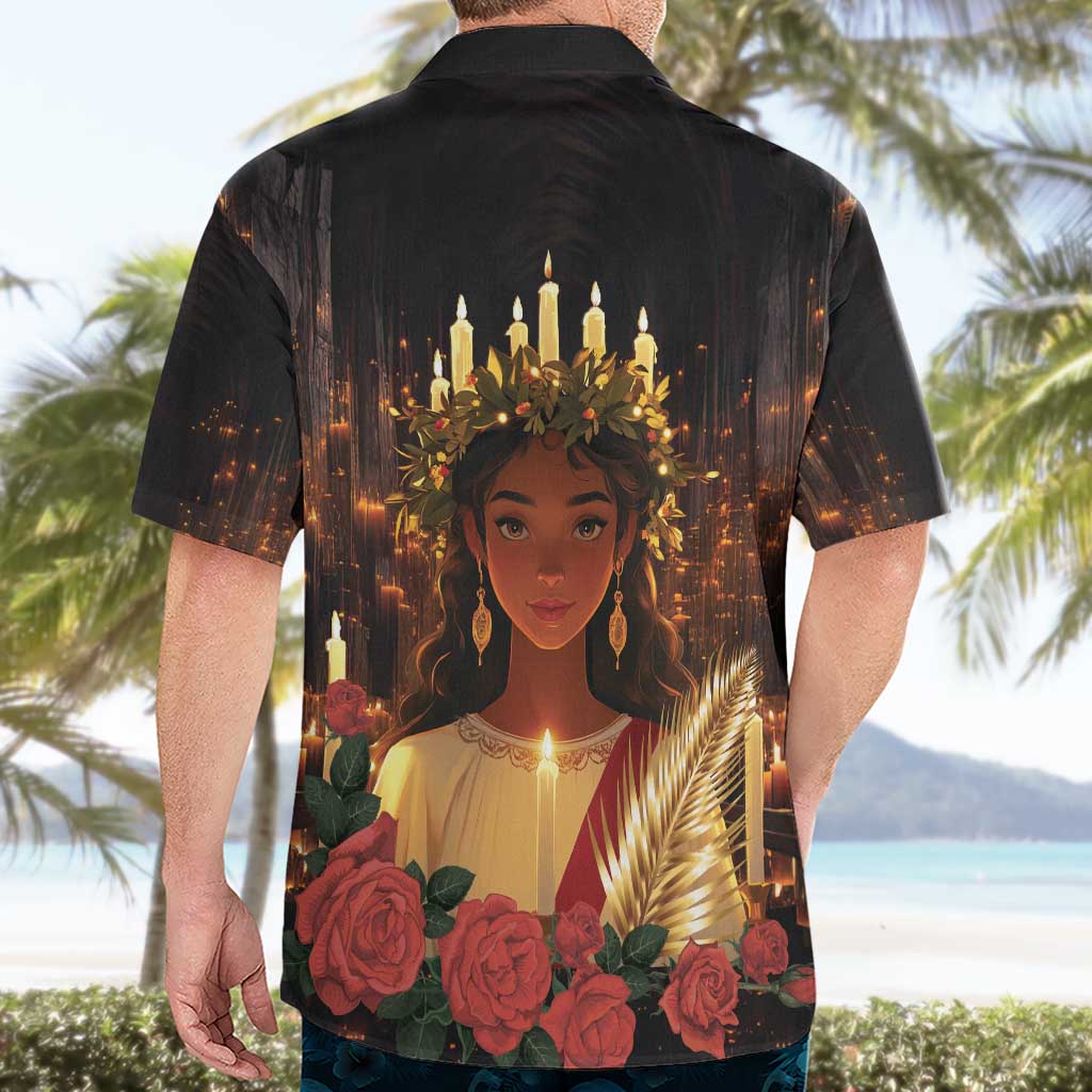 Happy St. Lucy Hawaiian Shirt Light of Christ - Wonder Print Shop