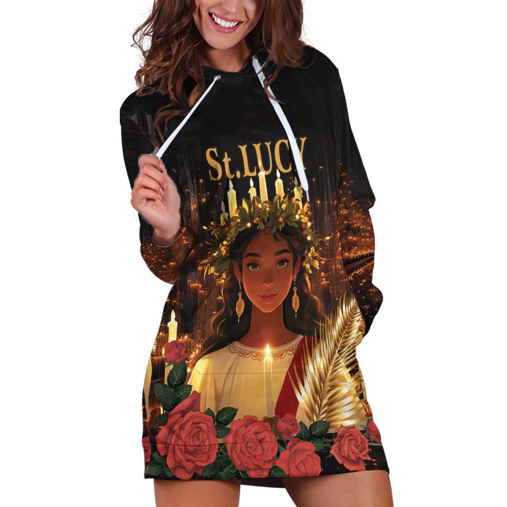 Happy St. Lucy Hoodie Dress Light of Christ - Wonder Print Shop