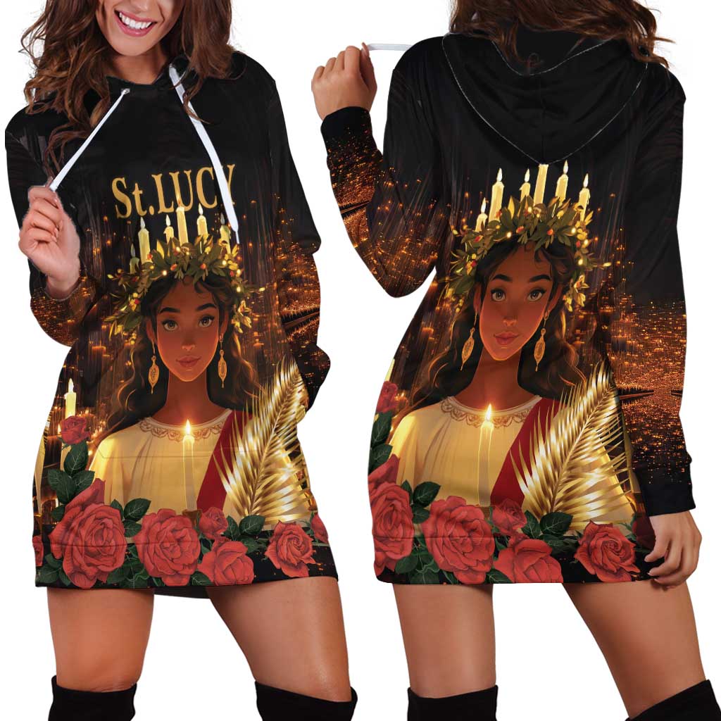 Happy St. Lucy Hoodie Dress Light of Christ - Wonder Print Shop