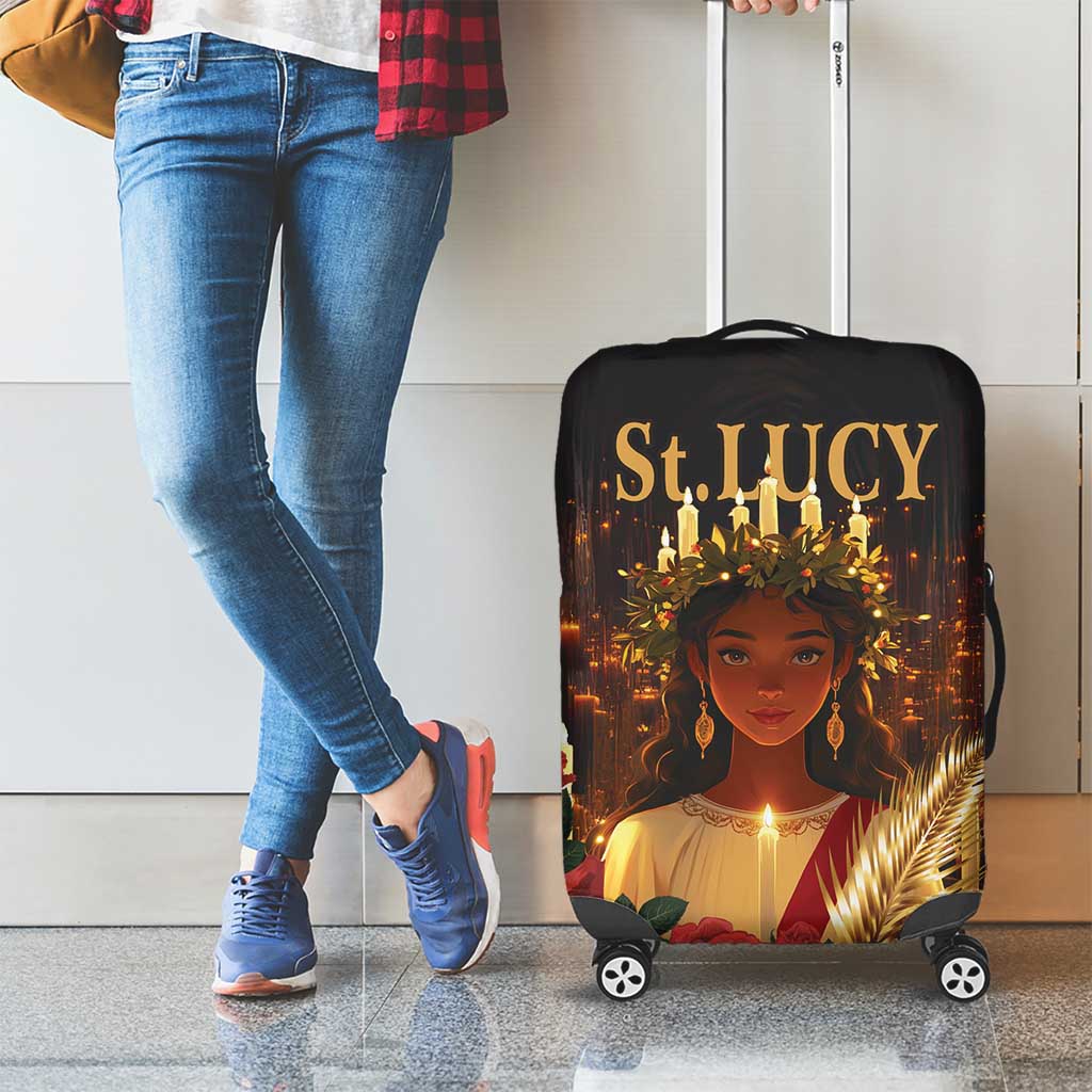 Happy St. Lucy Luggage Cover Light of Christ - Wonder Print Shop