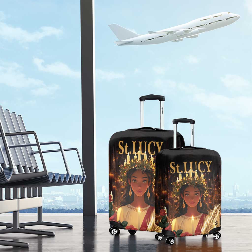 Happy St. Lucy Luggage Cover Light of Christ - Wonder Print Shop