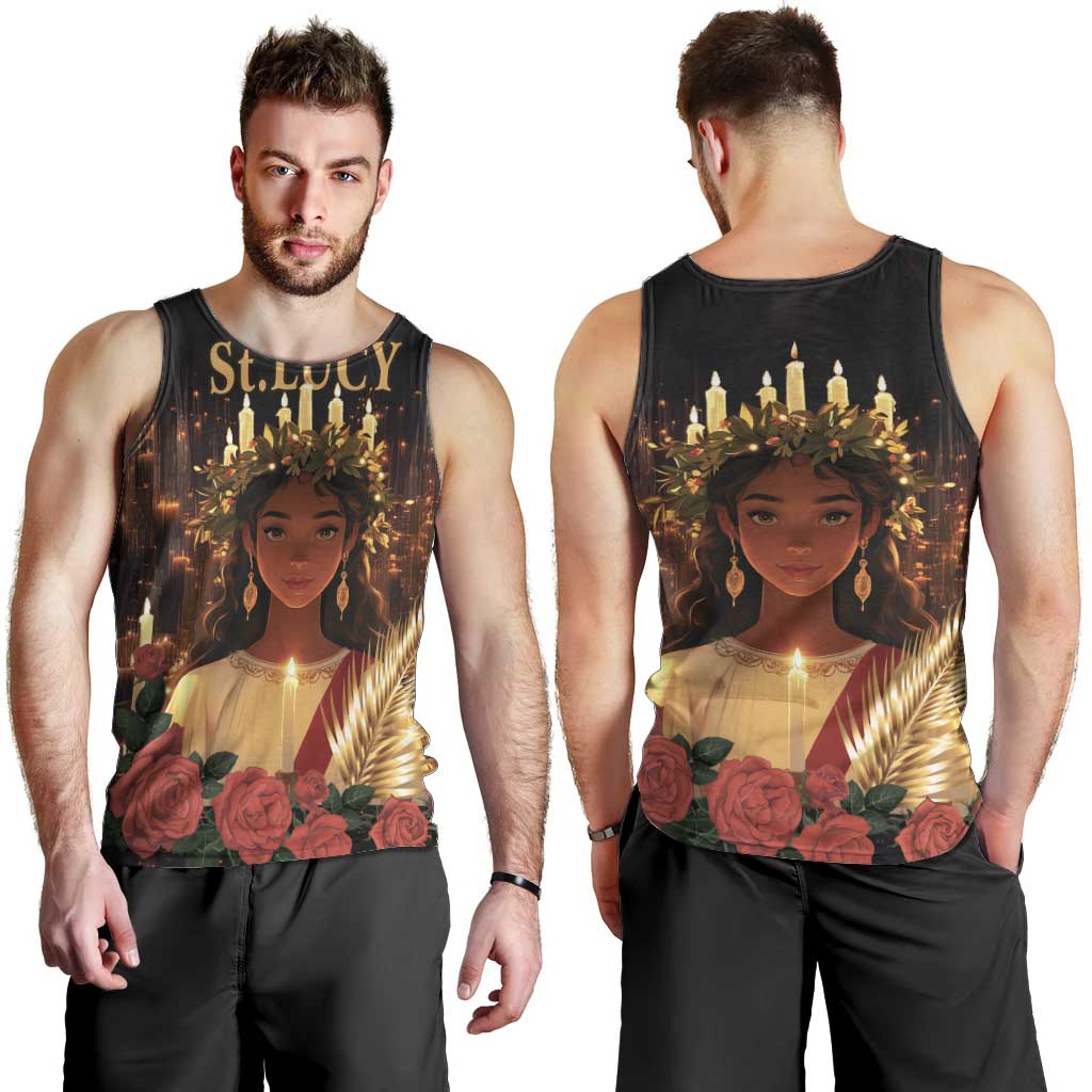Happy St. Lucy Men Tank Top Light of Christ - Wonder Print Shop
