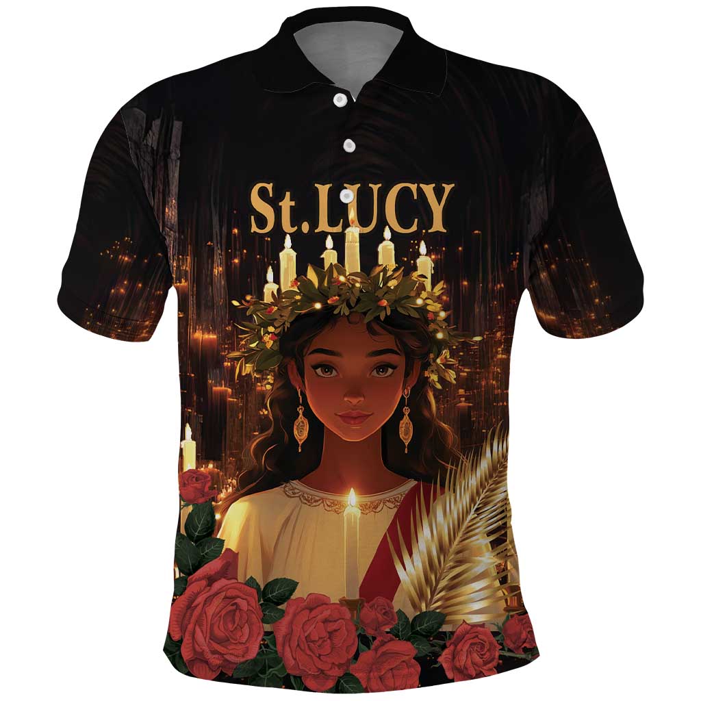 Happy St. Lucy Polo Shirt Light of Christ - Wonder Print Shop