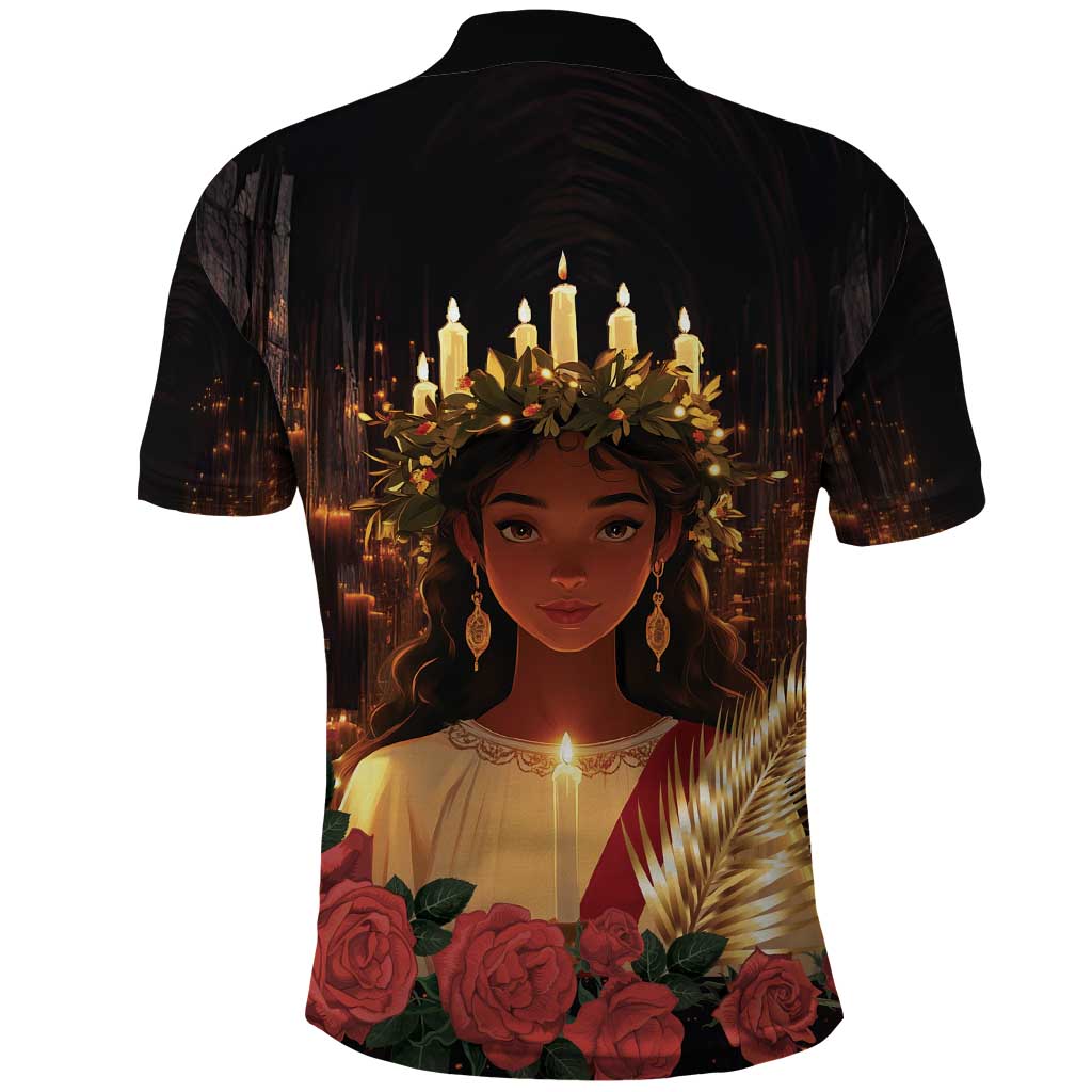 Happy St. Lucy Polo Shirt Light of Christ - Wonder Print Shop