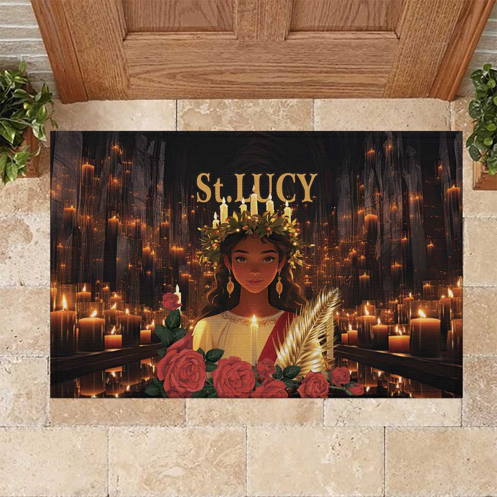 Happy St. Lucy Rubber Doormat Light of Christ - Wonder Print Shop