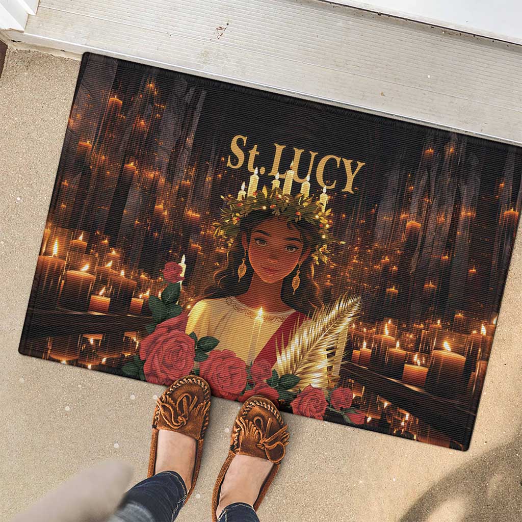Happy St. Lucy Rubber Doormat Light of Christ - Wonder Print Shop