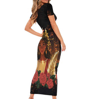 Happy St. Lucy Short Sleeve Bodycon Dress Light of Christ - Wonder Print Shop