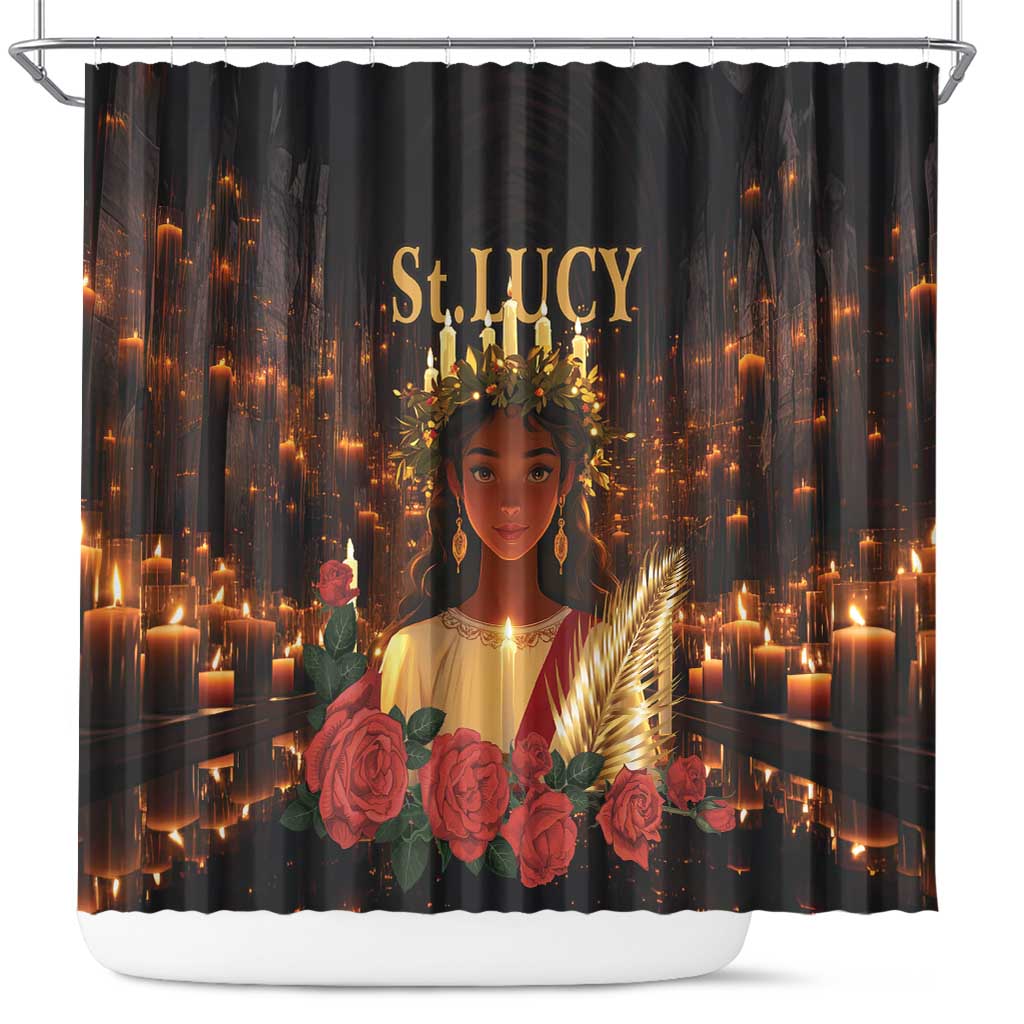 Happy St. Lucy Shower Curtain Light of Christ