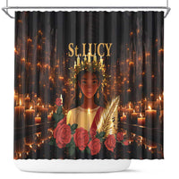 Happy St. Lucy Shower Curtain Light of Christ
