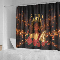 Happy St. Lucy Shower Curtain Light of Christ