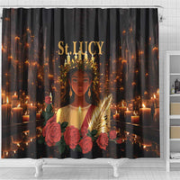Happy St. Lucy Shower Curtain Light of Christ