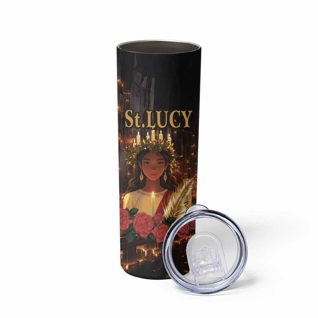 Happy St. Lucy Skinny Tumbler Light of Christ - Wonder Print Shop