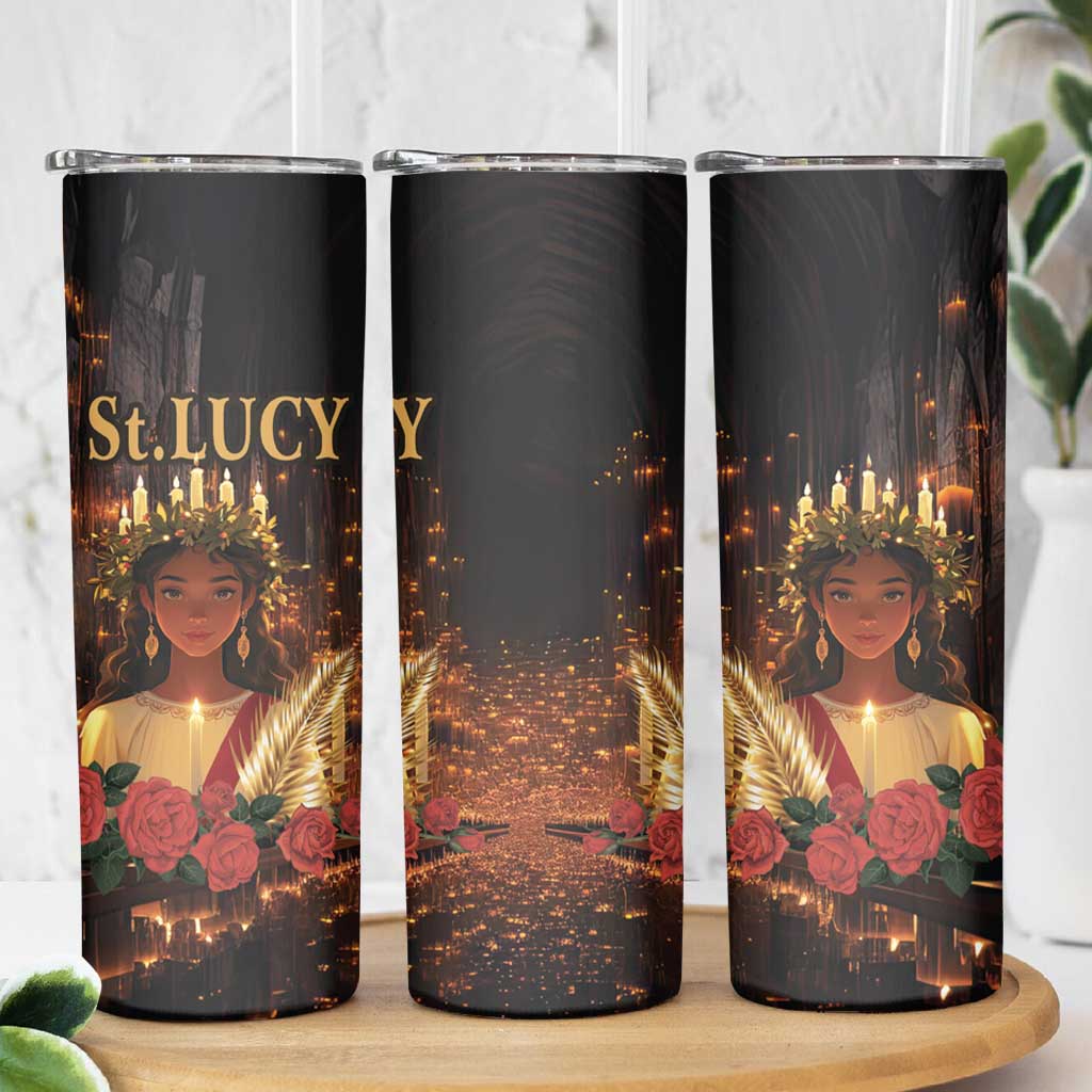 Happy St. Lucy Skinny Tumbler Light of Christ - Wonder Print Shop