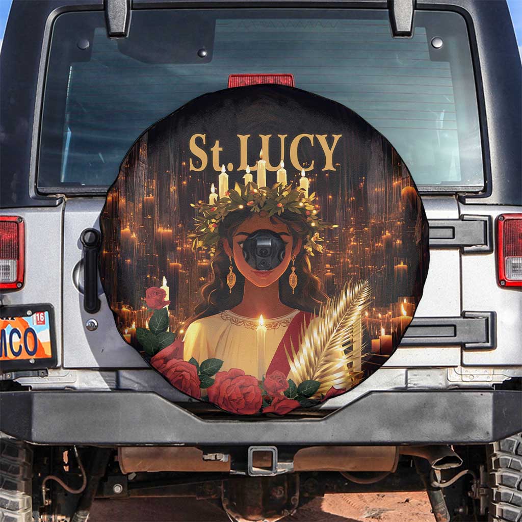 Happy St. Lucy Spare Tire Cover Light of Christ - Wonder Print Shop