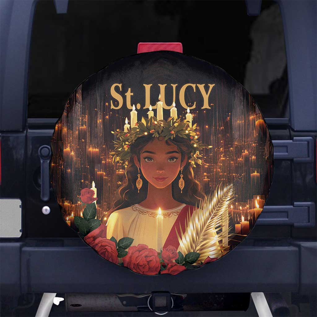 Happy St. Lucy Spare Tire Cover Light of Christ - Wonder Print Shop