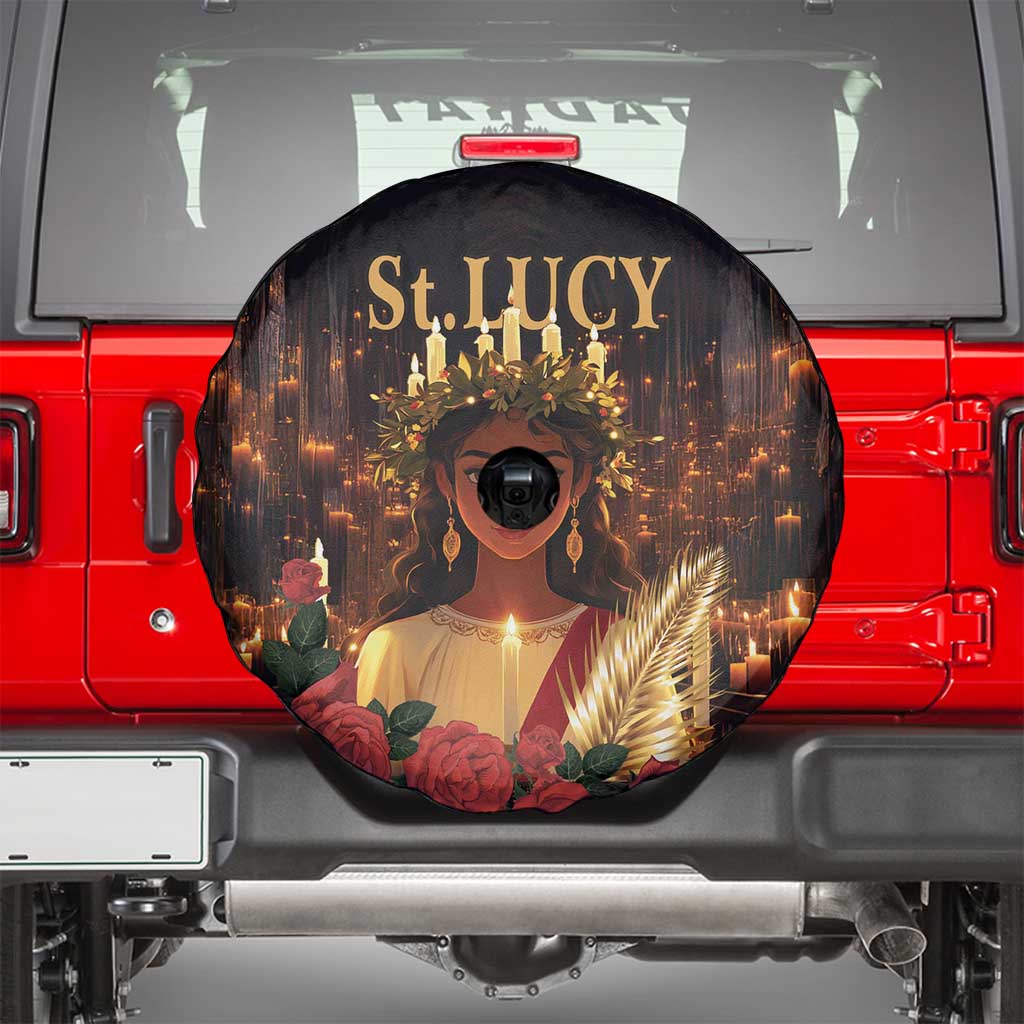 Happy St. Lucy Spare Tire Cover Light of Christ - Wonder Print Shop