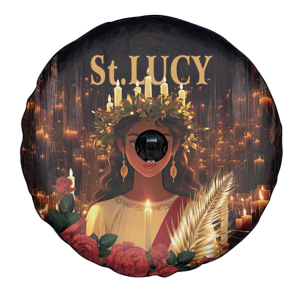 Happy St. Lucy Spare Tire Cover Light of Christ - Wonder Print Shop