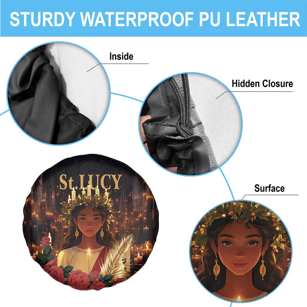 Happy St. Lucy Spare Tire Cover Light of Christ - Wonder Print Shop