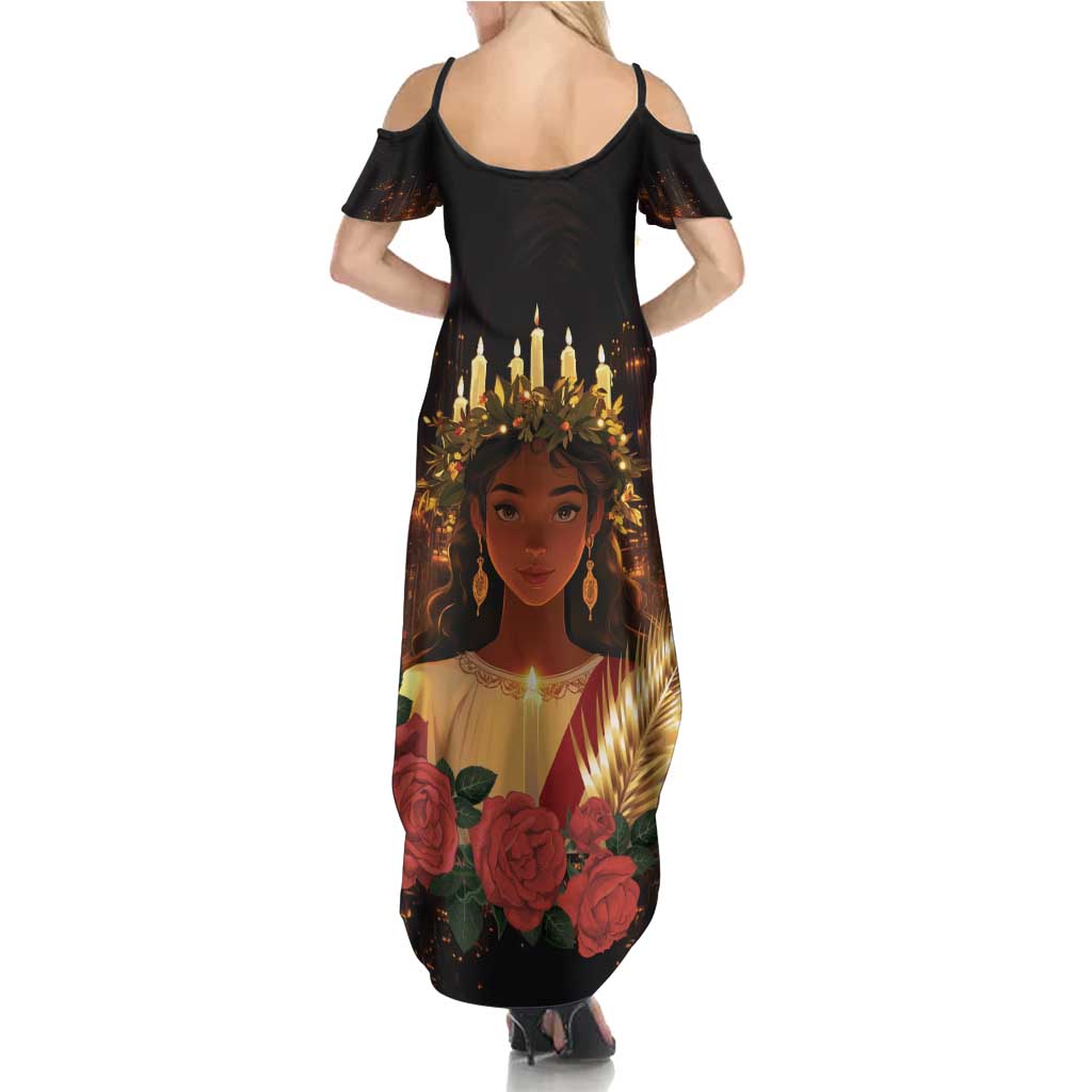 Happy St. Lucy Summer Maxi Dress Light of Christ - Wonder Print Shop