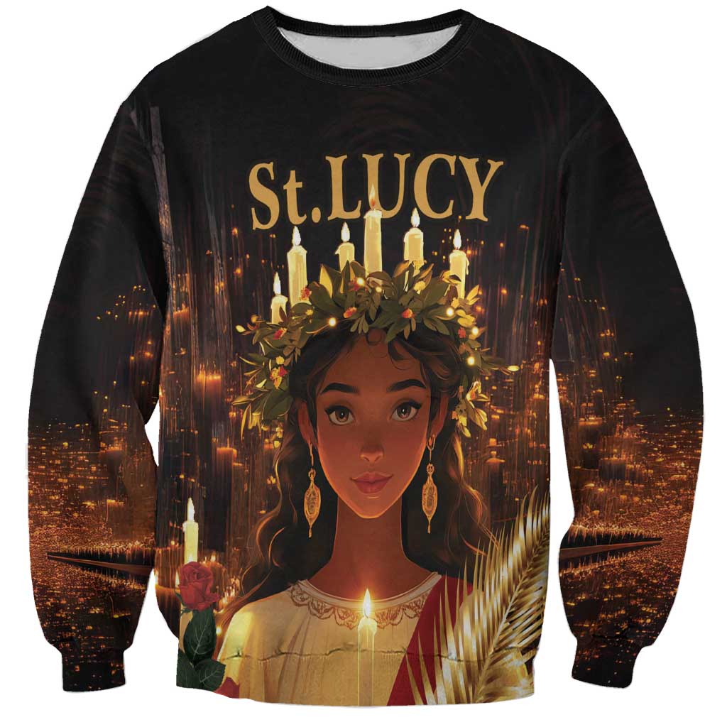 Happy St. Lucy Sweatshirt Light of Christ - Wonder Print Shop