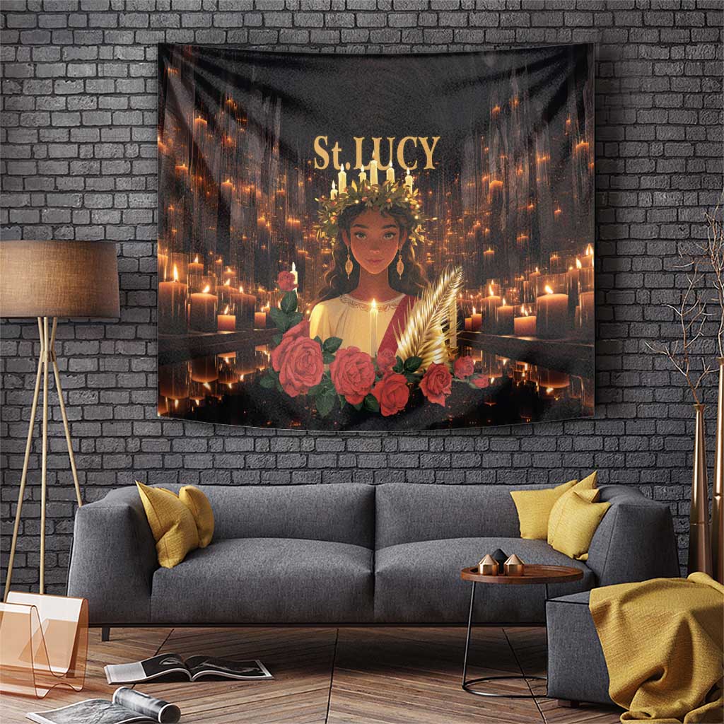 Happy St. Lucy Tapestry Light of Christ - Wonder Print Shop