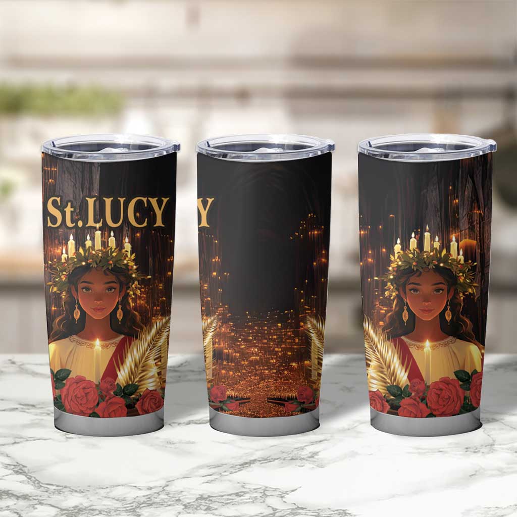 Happy St. Lucy Tumbler Cup Light of Christ - Wonder Print Shop