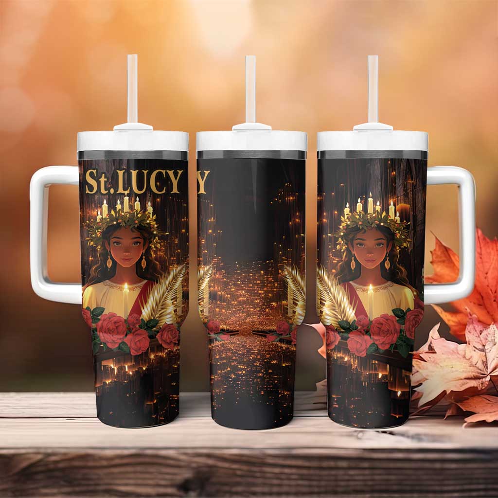 Happy St. Lucy Tumbler With Handle Light of Christ - Wonder Print Shop
