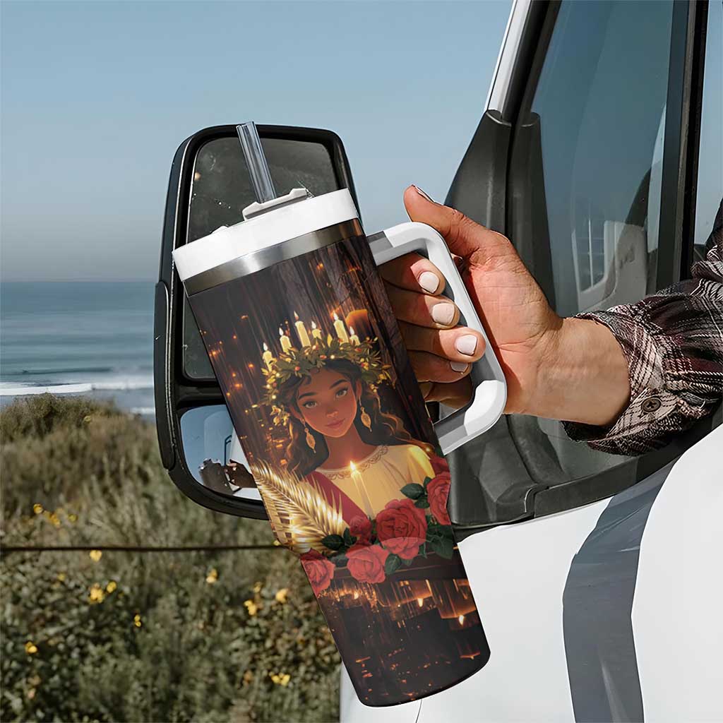 Happy St. Lucy Tumbler With Handle Light of Christ - Wonder Print Shop
