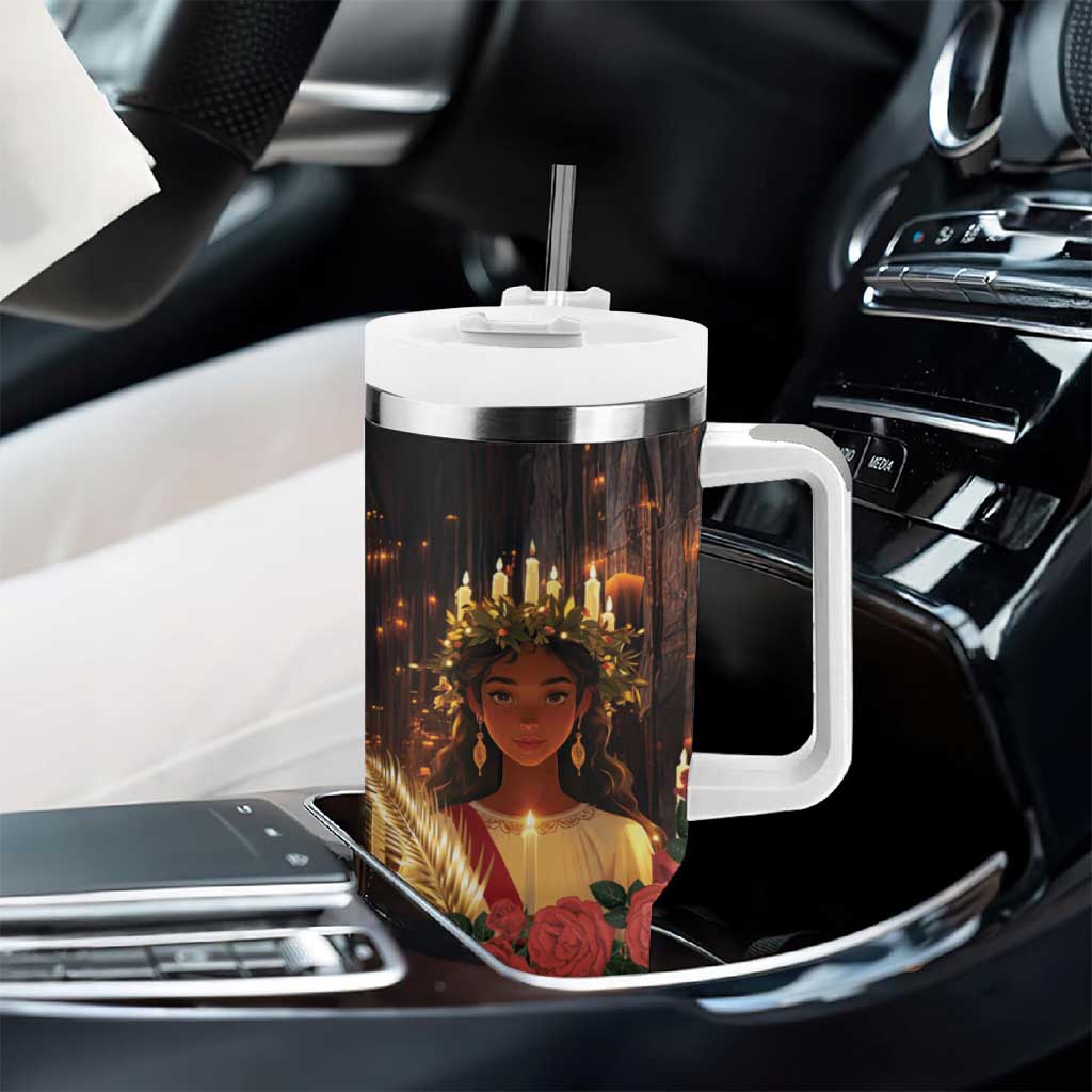 Happy St. Lucy Tumbler With Handle Light of Christ - Wonder Print Shop