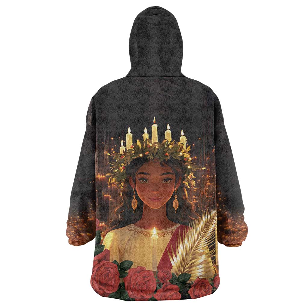 Happy St. Lucy Wearable Blanket Hoodie Light of Christ - Wonder Print Shop