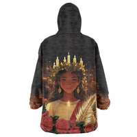 Happy St. Lucy Wearable Blanket Hoodie Light of Christ - Wonder Print Shop