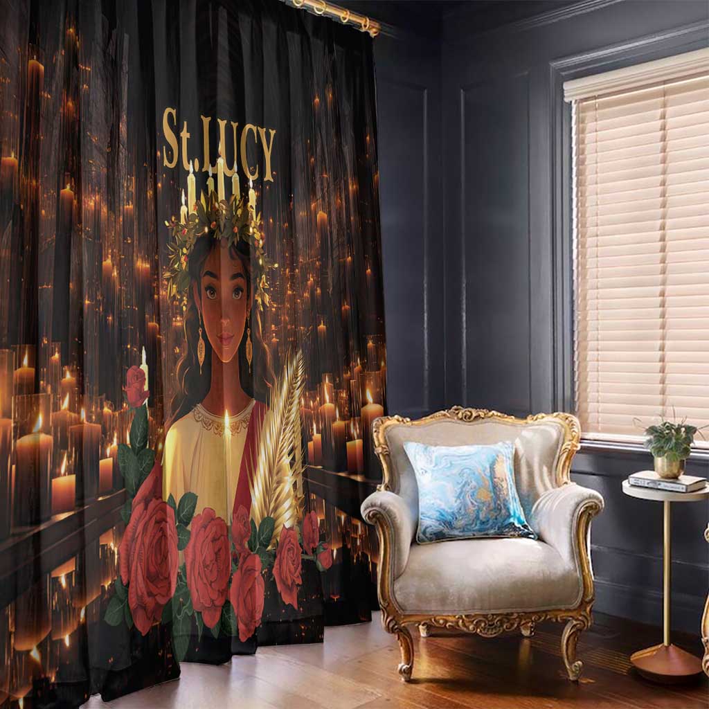 Happy St. Lucy Window Curtain Light of Christ - Wonder Print Shop