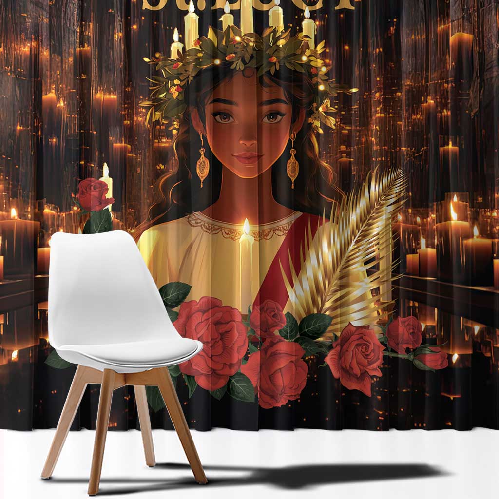 Happy St. Lucy Window Curtain Light of Christ - Wonder Print Shop